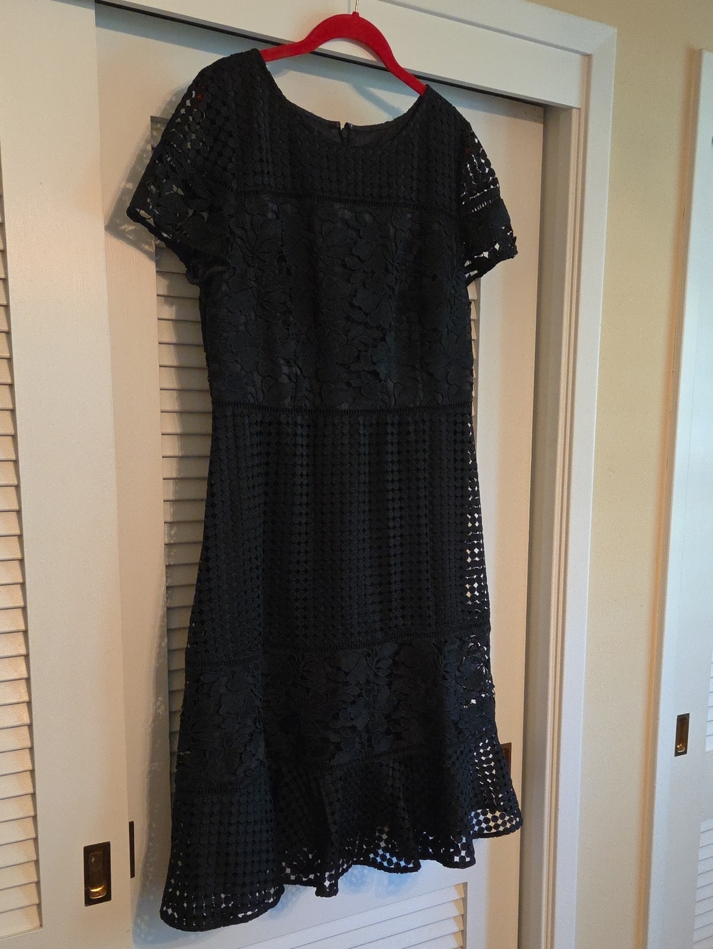 Talbots Black Lace & Eyelet Midi Dress